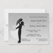 Silver Ombre Silhouette Formele Uitnodiging (Voorkant)
