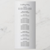 Silver Ombre Snowflake Winter Wedding Programma (Achterkant)