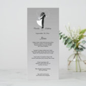 Silver Ombre  Wedding Menu Kaart (Staand voorkant)