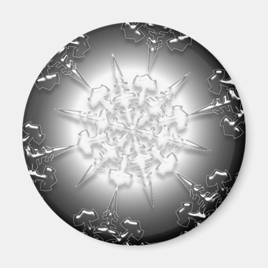 Silver Ornament Magnet Magneet (Voorkant)