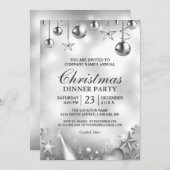 Silver Ornamenten kerstfeestdag Kaart (Voorkant / Achterkant)