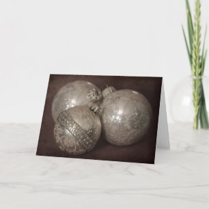 Silver Ornamenten Kerstmis Kaart