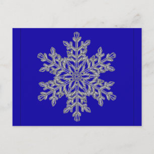 Silver Overlay Snowflake op kobalt Blue Briefkaart