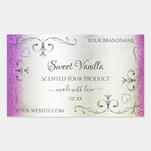 Silver Paars Shimmery Marble Product Label (Voorkant)