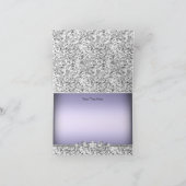 Silver Paarse Glitter & Jewel Bow Dank u kaart (Binnen)