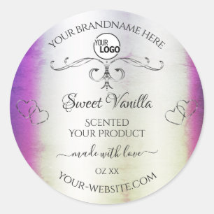 Silver Paarse marble  Product Labels Logo