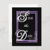SILVER &PAARSE Save the Date Briefkaart (Voorkant / Achterkant)