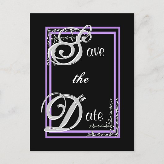 SILVER &PAARSE Save the Date Briefkaart (Voorkant)
