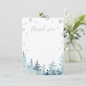 Silver & Paarse Winter Wonderland Dank je kaart (Staand voorkant)