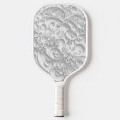 Silver Paper Quilling Daisy Design Pickleball Paddle (Achterkant)