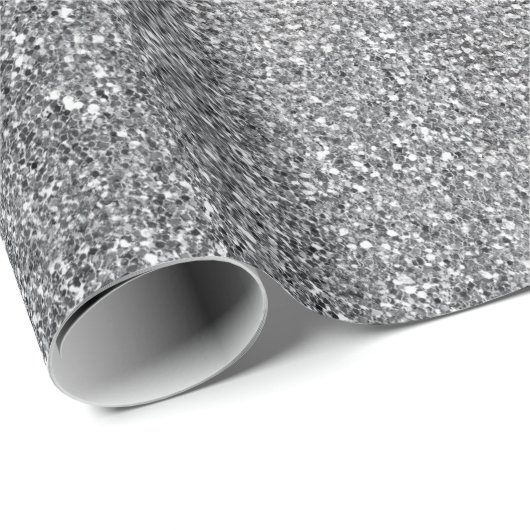 Silver Pard Glitter Shiny Glass Vip Cadeaupapier (Rol Hoek)
