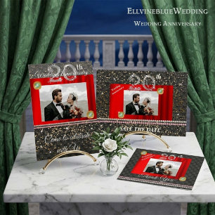 Silver & Pareltjes 20th Wedding Jubileum Hartelijk Bedankkaart