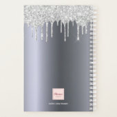 Silver parties scintillant gouttes glam carnet de  (Dos)