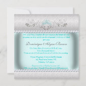 Silver Patterned Princess Invite Kaart (Achterkant)