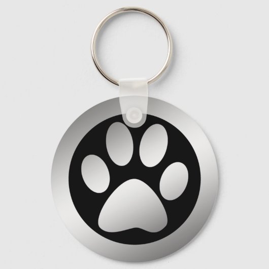 SILVER PAW PRINT SLEUTELHANGER (Voorkant)