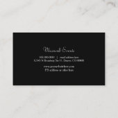 Silver Peacock Feather Minimalist Visitekaartje (Achterkant)