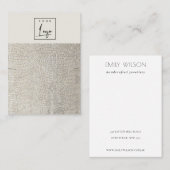 Silver Pearl Leather Ketting Display Visitekaartje (Voorkant / Achterkant)