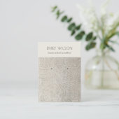 Silver Pearl Leather Textion Stud Earning Ketting Visitekaartje (Staand voorkant)