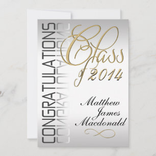 Silver Pearl Mirror Formele Afstuderen Uitnodiging