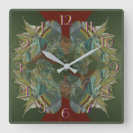 Silver Peddles 3 Backward Clock Vierkante Klok