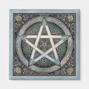 Silver Pentacle Square Magnet Magneet
