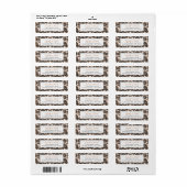 Silver Peony Black Damask Return Address Labels (Full Sheet)