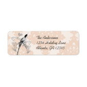 Silver Peony Damask Musical  Hummingbird Etiket (Voorkant)