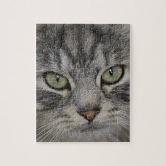 Silver Persian Cat Face Jigzaag Puzzle Legpuzzel