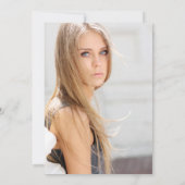 Silver Photo faux Silver 21st Birthday Invitation Kaart (Achterkant)