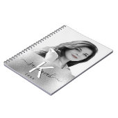 Silver Photo Monogram Name script Notitieboek (Linkerzijde)