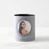 Silver Photo Name script glamoureus Mok (Midden)