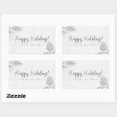 Silver Pine Holiday Rechthoekige Sticker (Vel)