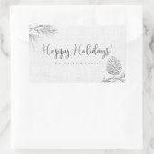 Silver Pine Holiday Rechthoekige Sticker (Tas)