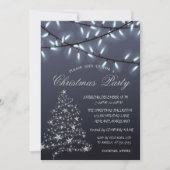 Silver PineTree, String Lights kerstparty Kaart (Voorkant)
