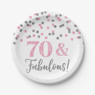 Silver Pink Confetti 70 en Fabulous Papieren Bordje