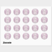 Silver & Pink Damask Pearl Quinceanera Sticker (Vel)