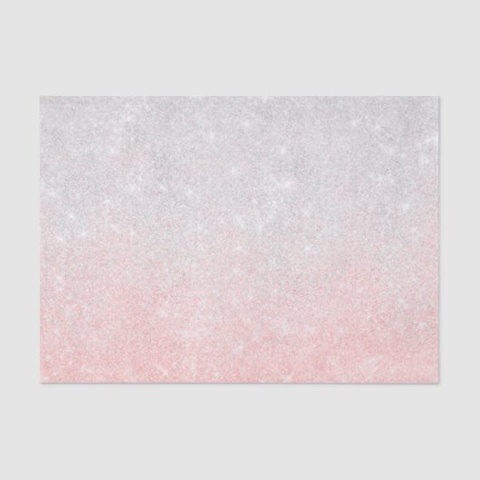 Silver & Pink Glitter Ombre Luxury Design Tissuepapier (Voorkant)