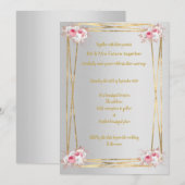 SILVER PINK GOLD ELEGANT WEDDING INVITATION KAART (Voorkant / Achterkant)