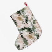 Silver Pink Green Christmas Tree Branches Grote Kerstsok (Achterkant (Hangend))