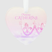Silver Pink Princess Crown Ornament (voorkant)