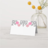 Silver Pink Snowflakes Winter Weddenschap (Achterkant)