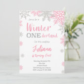 Silver Pink Winter Wonderland 1er Invitation d'ann (Debout devant)
