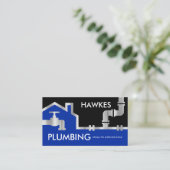 Silver Pipes Building Frame Plumber Service Visitekaartje (Staand voorkant)
