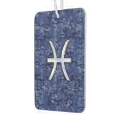 Silver Pisces Zodiac Symbol Navy Blue Digital Camo Luchtverfrisser (Links)