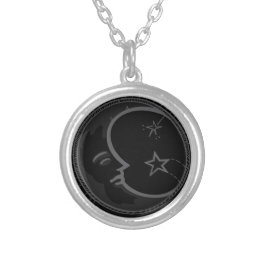 [Silver Plated] Celestial Dark Moon Zilver Vergulden Ketting