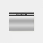 Silver Platinum Shine Chic Modern Personalized Post-it® Notes (Voorkant)