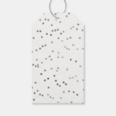 Silver Polka Dot Confetti Happy New Year Gift Labe Cadeaulabel (Achterkant)
