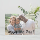 Silver Polka Dot Happy Nieuwjaarsfotokaart Feestdagenkaart (Staand voorkant)