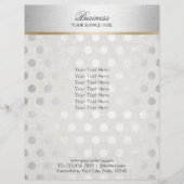 Silver Polka Dots Classy Linen Salon Spa Brochures (Voorkant)