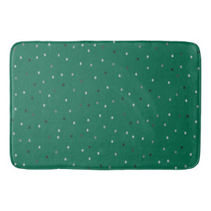 Silver Polka Dots on Green Badmat